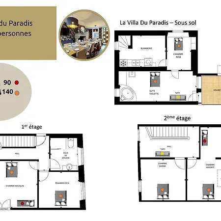 Et Cour Paradis 22 Pers Billard 20 Min * 维勒迪莱丝波利斯