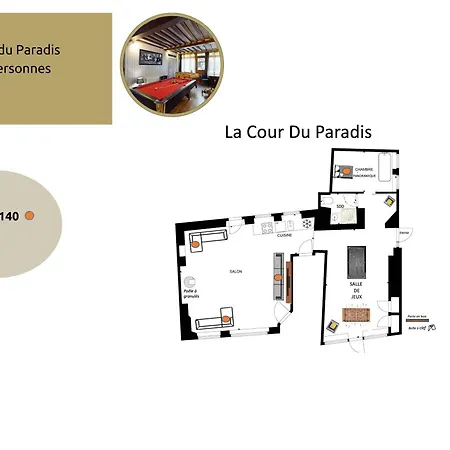 Et Cour Paradis 22 Pers Billard 20 Min Hébergement de vacances Villedieu-les-Poêles